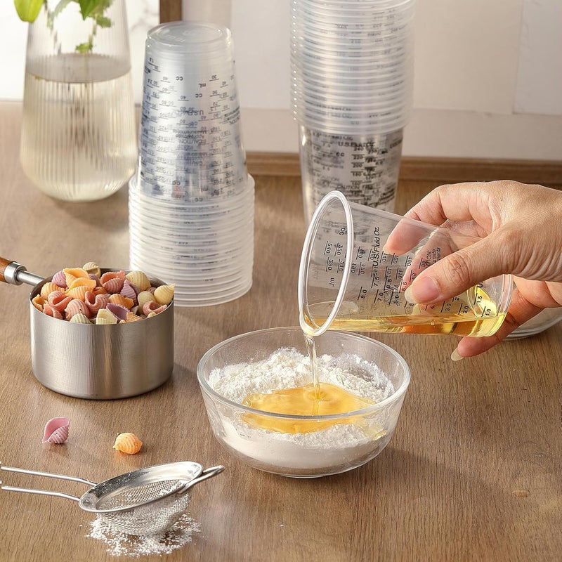 DQELFA 50PCS Resin Epoxy Mixing Cups, 8oz Clear Plastic Paint Measuring Cups with 50pcs Wooden Stirring Sticks for Epoxy Resins, Mixing Paint, Pigments, Resins - Image 5